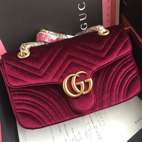 velvet red gucci bag|Gucci velvet marmont bag.